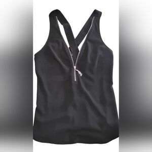 Dynamite Black Cut Out Backless Tank Top
